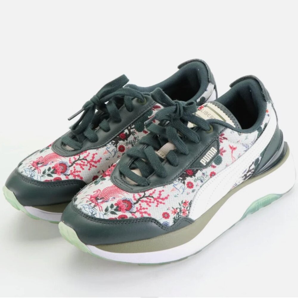 PUMA x Liberty of London Cruise Rider Floral Print Leather Mix Trainers 8.5 Rare